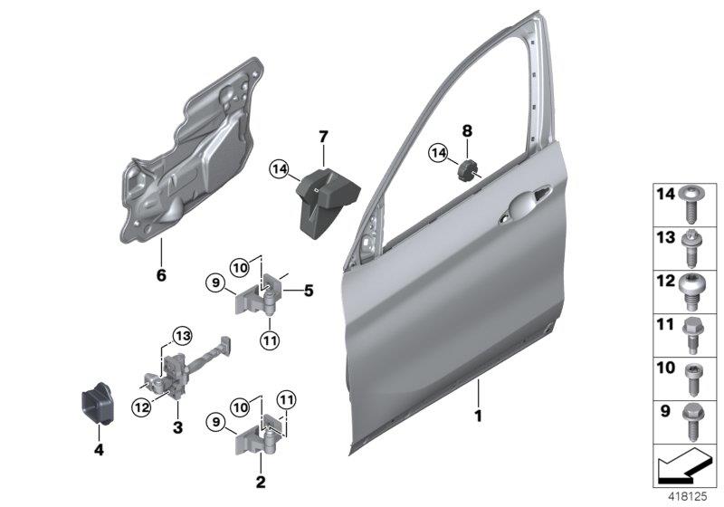 Diagram FRONT DOOR-HINGE/DOOR BRAKE for your 2014 BMW M6   