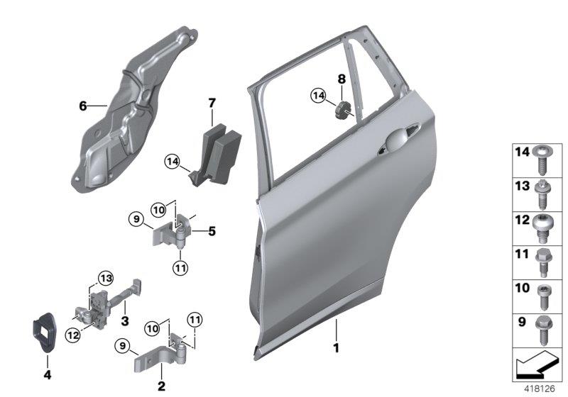 Diagram Rear door - hinge/door brake for your 2016 BMW M6   