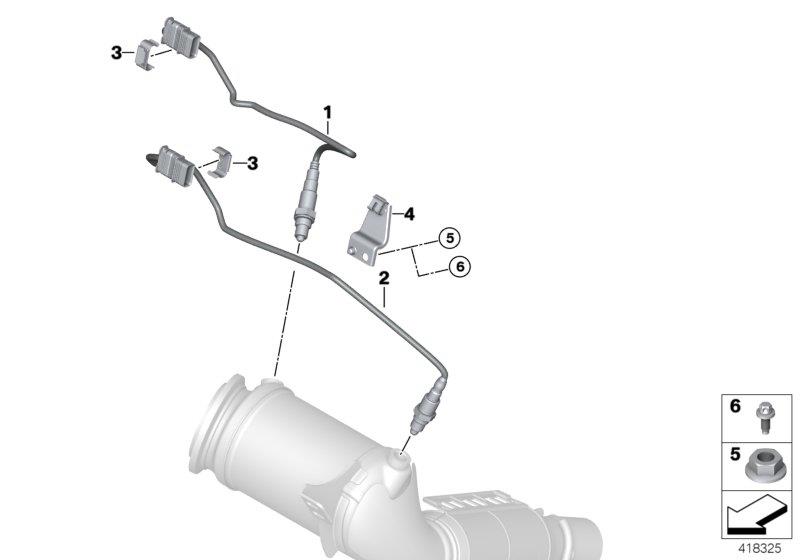 Diagram Lambda Probe Fixings for your 1988 BMW M6   