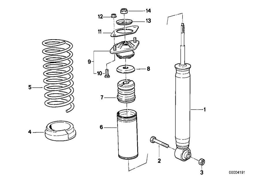 Diagram Rear spring strut coil spring and parts for your 2022 BMW Z4   