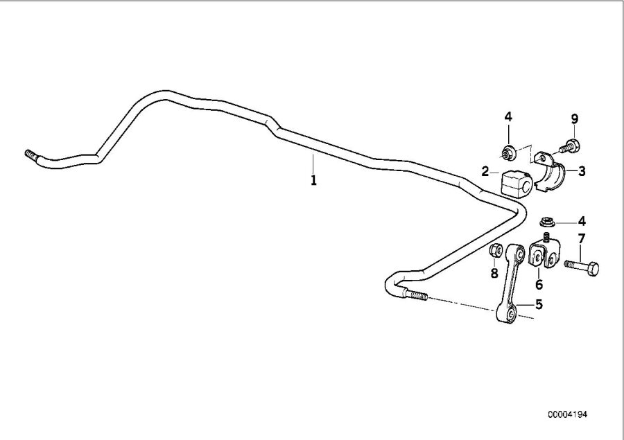 Diagram Stabilizer, rear for your 1994 BMW 318is   