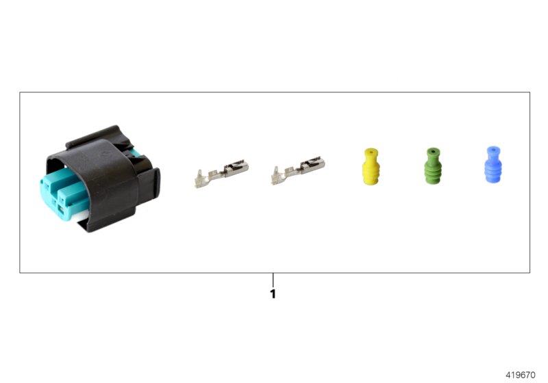 Diagram Repair kit for socket housing, 3-pin for your BMW X1  