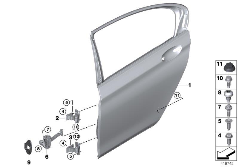 Diagram Rear door - hinge/door brake for your 2007 BMW M6   