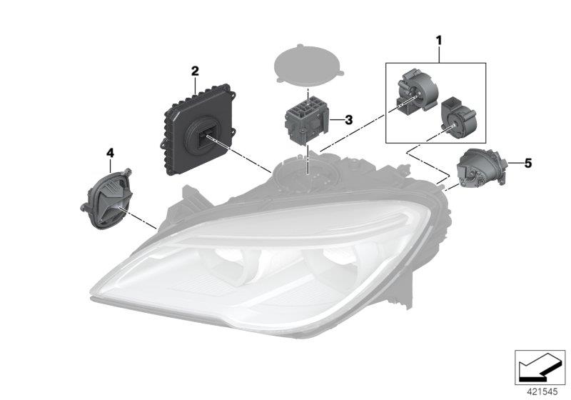 Diagram Electronic parts, headlight, LED for your BMW