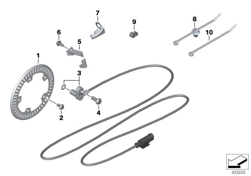 Diagram Front wheelspeed sensor for your 2014 BMW R1200R   