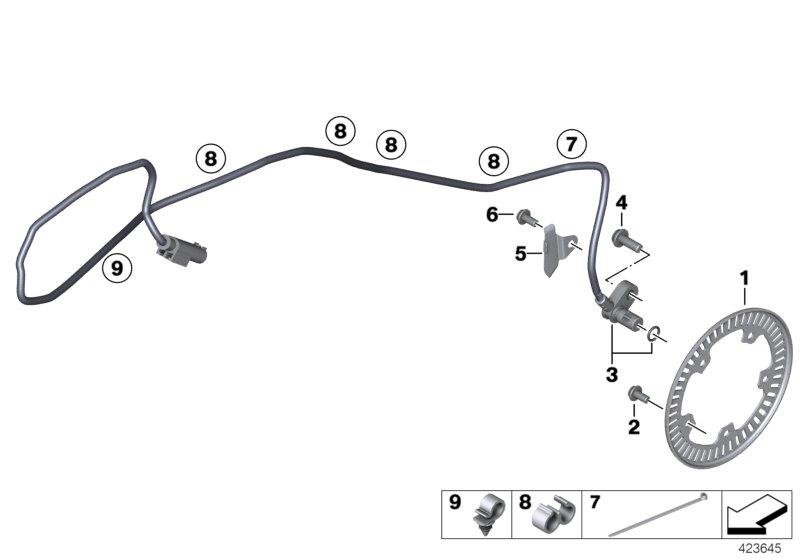 Diagram Rotational-speed sensor, rear for your 2014 BMW R1200R   