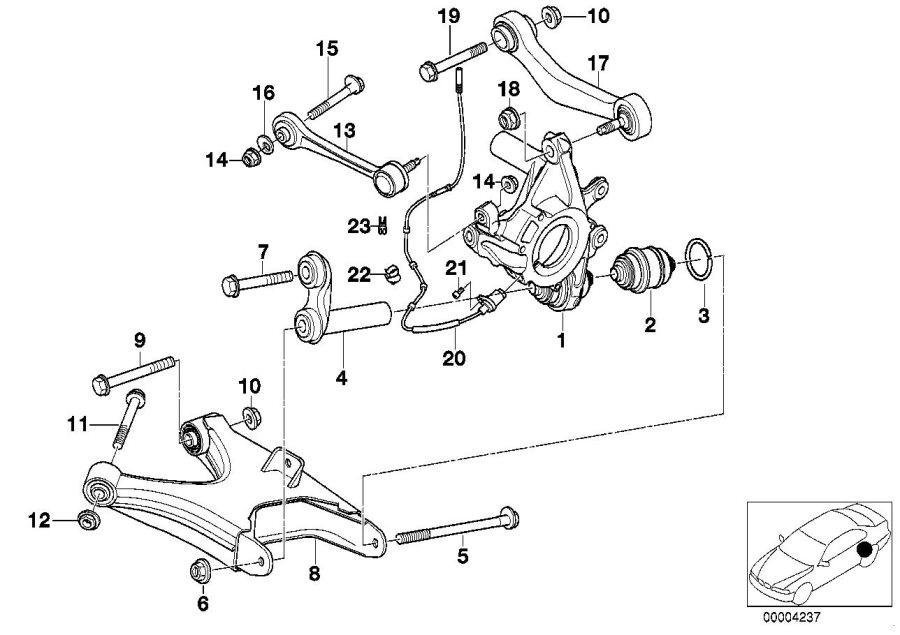 Diagram Rear axle SUPPORT/WHEEL suspension for your 2016 BMW M6 Coupe  