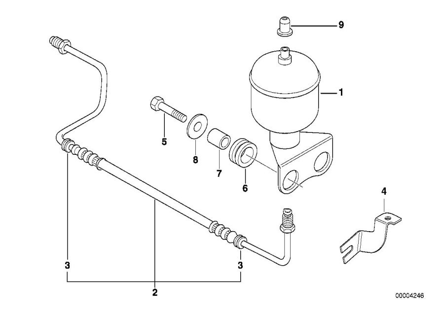 Diagram Levelling DEVICE/PRESSURE accumulator for your 2000 BMW 323i Sedan  