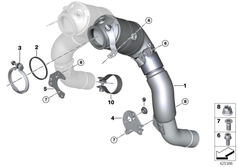 Diagram Engine-side catalytic converter for your BMW