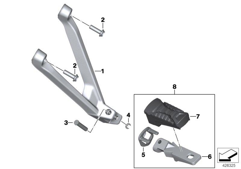 Diagram Footrest, rear Footrest, rear for your BMW R1200R  