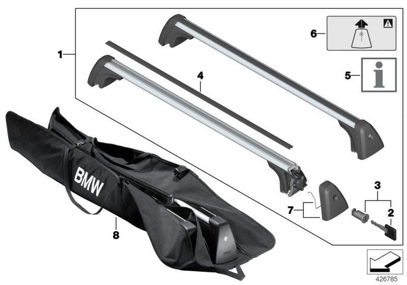 Diagram Railing carrier for your 1997 BMW 840Ci   