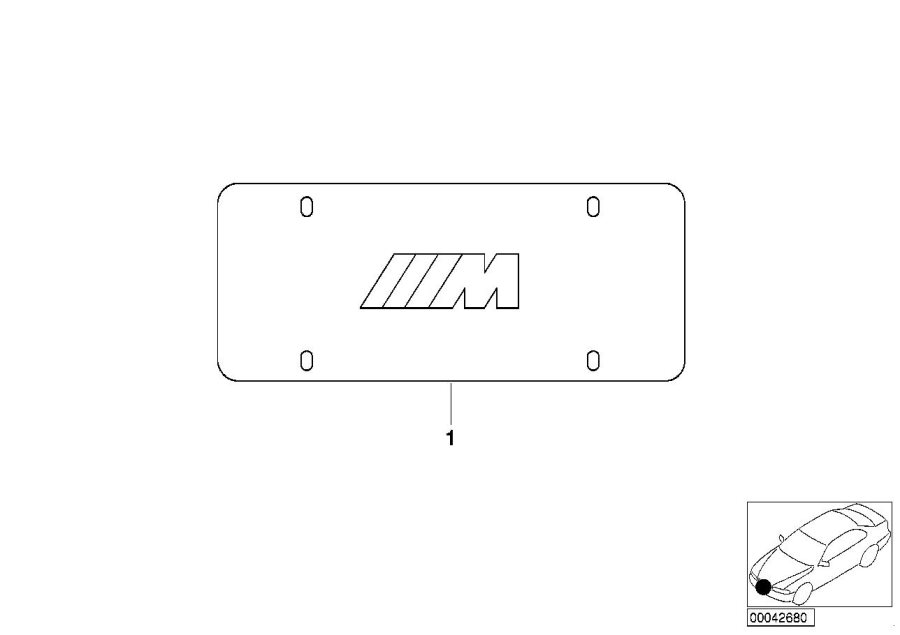 Le diagramme Porte-plaque d"immatriculation pour votre BMW