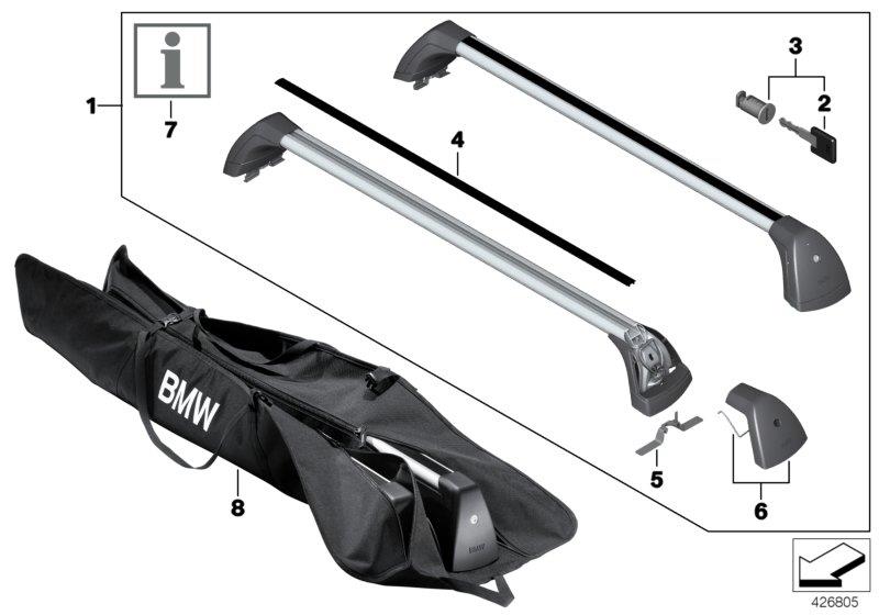 Diagram Roof rack for your 2014 BMW 528i   