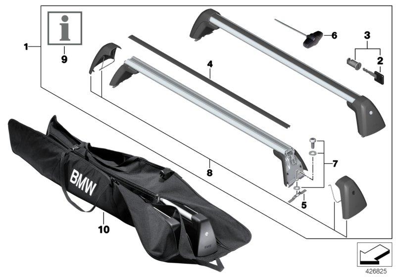 Diagram Roof rack for your 2021 BMW 840i   