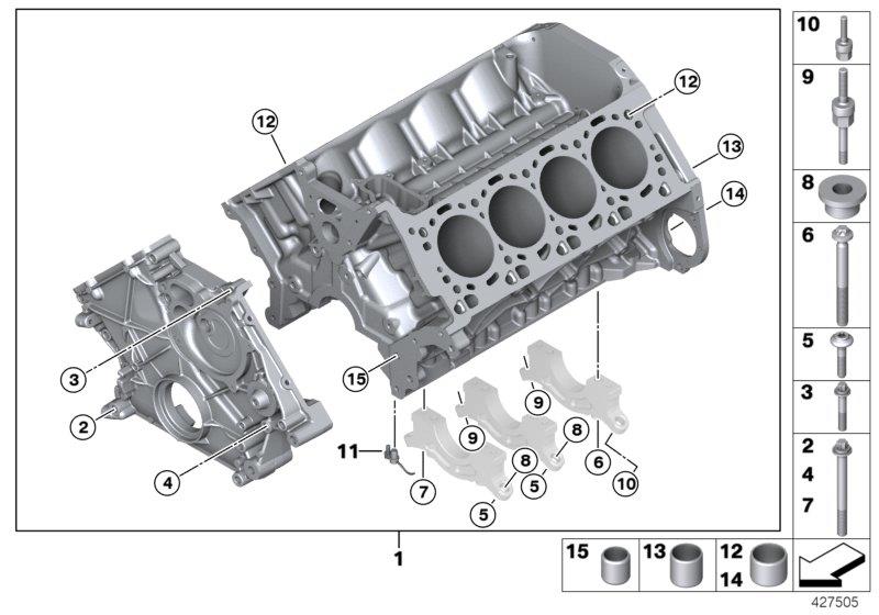 Diagram Engine block for your 2015 BMW X5   