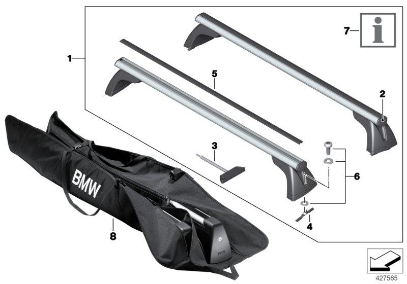Diagram Roof rack for your 2003 BMW 330i   