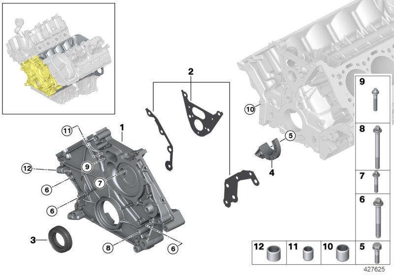 Diagram LOWER TIMING CASE for your 2012 BMW 335i   