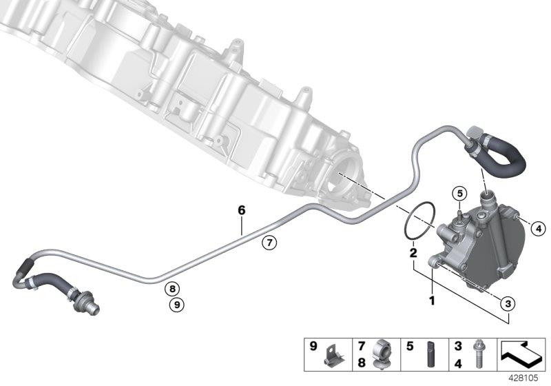Diagram VACUUM PUMP WITH TUBES for your 2013 BMW 640iX   