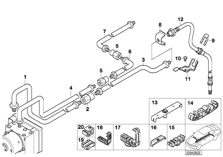 Diagram Rear brake pipe dsc for your BMW