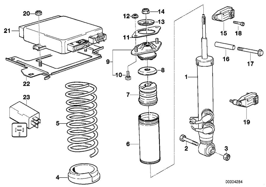 Diagram Rear spring strut EDC/CTRL UNIT/SENSOR for your 2022 BMW Z4   