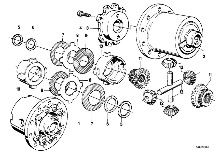 Diagram LIMITED SLIP DIFF.UNIT-SINGLE PARTS for your BMW