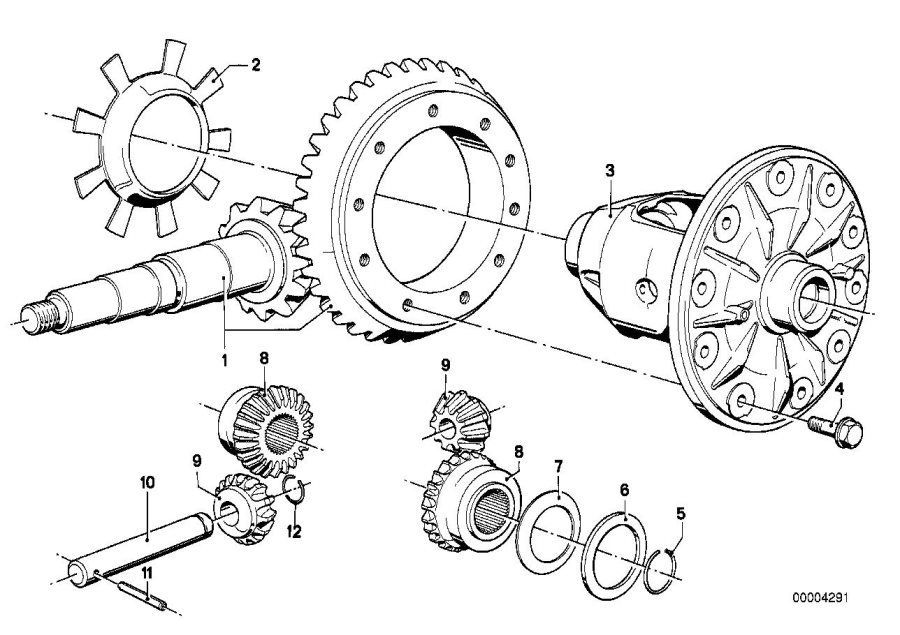 Diagram Crowngear SET/DIFFERENTIAL case for your BMW