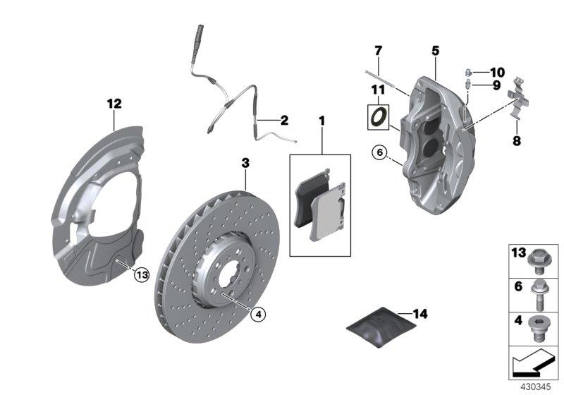 Diagram FRONT WHEEL BRAKE for your BMW X6  