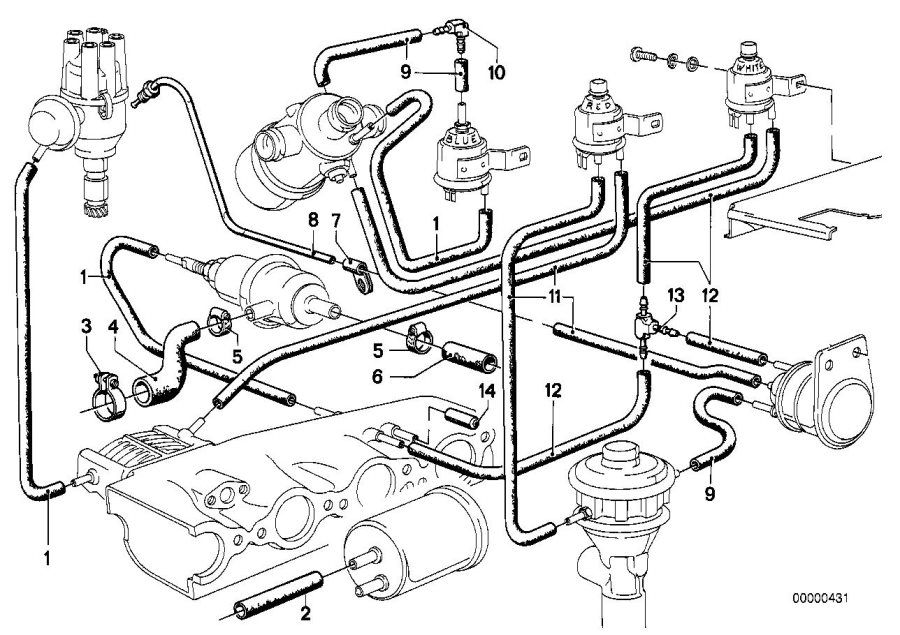 Diagram Vacuum control-agr for your BMW