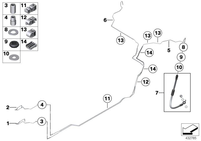 Diagram Brake pipe rear for your BMW