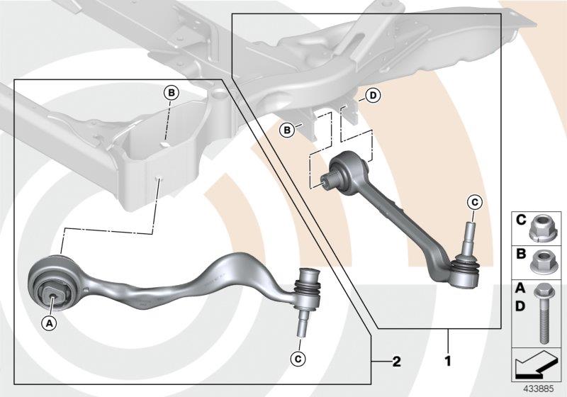 Diagram Repair kit for radius rods and wishbones for your BMW