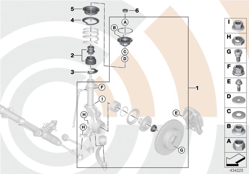 Le diagramme Kits de réparation amortisseur avant pour votre BMW