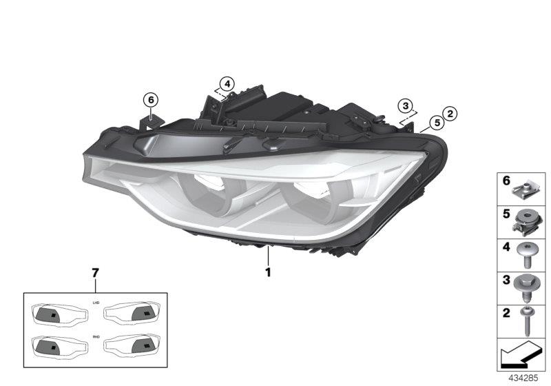 Diagram Headlight for your BMW 330e  