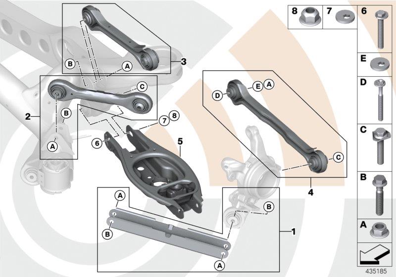 Diagram Repair kits for suspension arms/struts for your 2010 BMW 135i Coupe  