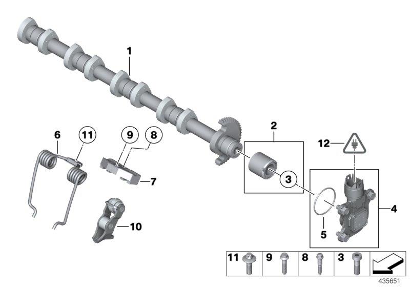 Diagram Valve timing gear, eccentric shaft for your MINI