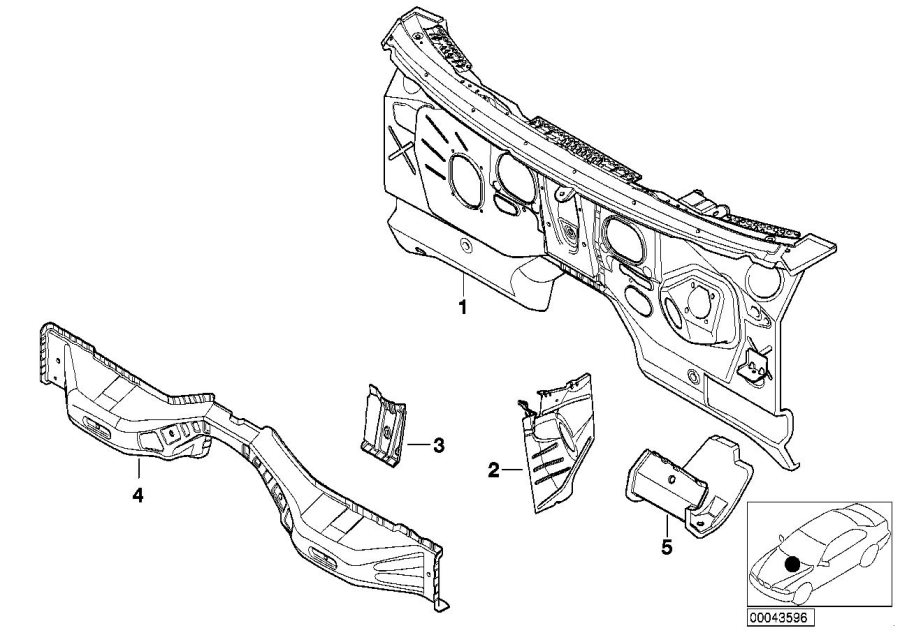 Diagram Splash wall parts for your BMW