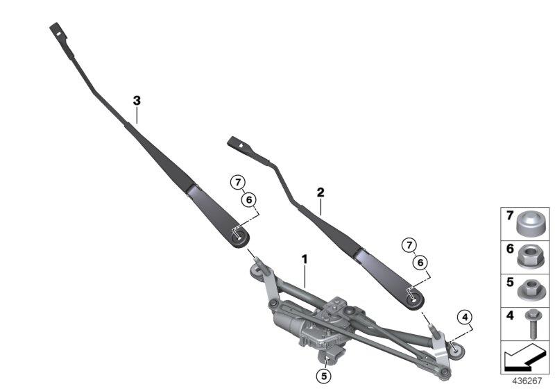 Diagram SINGLE WIPER PARTS for your BMW