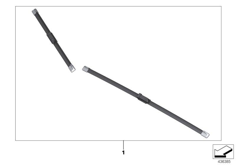 Diagram Set of wiper blades for your BMW 640i  