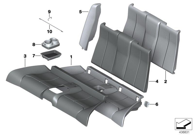 Diagram Seat, rear, uphlstry/cover, load-through for your 2018 BMW 440iX   