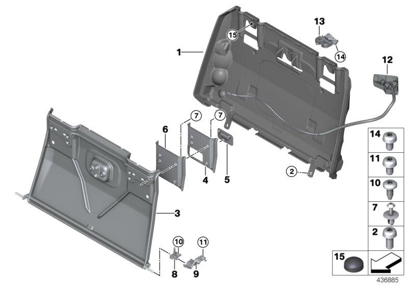 Diagram Seat, rear, seat frame for your 2020 BMW M240i   