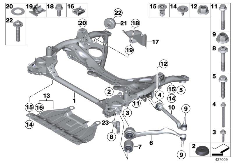Diagram Frnt axle support,wishbone/tension strut for your 2014 BMW 535d   