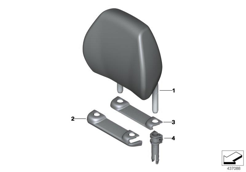 Diagram Rear seat head restraint for your 1988 BMW M6   