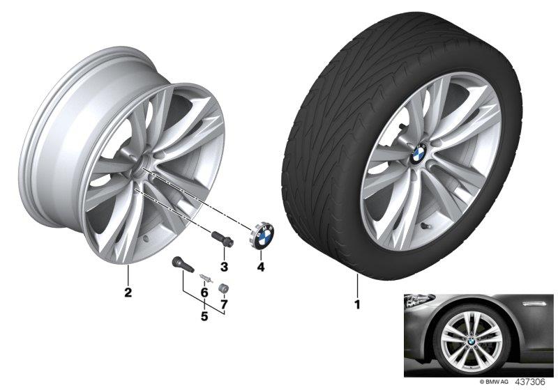 Diagram BMW LA wheel Styling 610 - 19"" for your 2013 BMW Hybrid 5  Sedan 