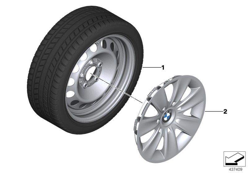 Diagram Winter wheel with tire steel - 16" for your BMW