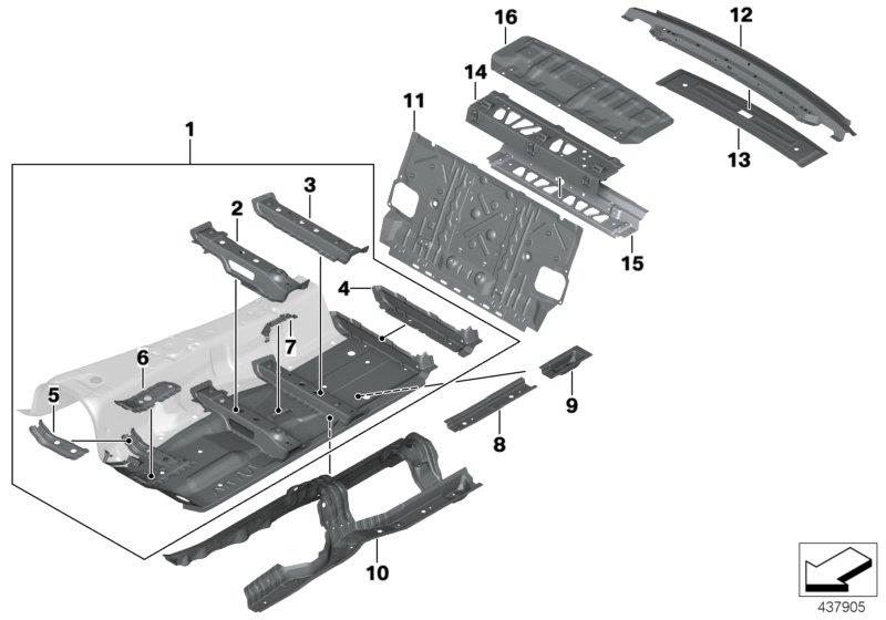 Diagram Partition trunk/Floor parts for your BMW