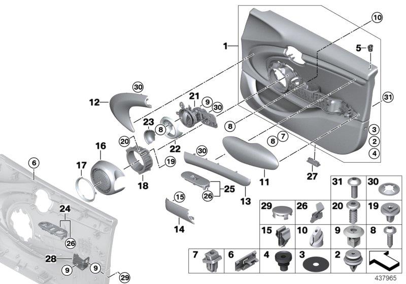 Diagram Door trim panel, front for your MINI