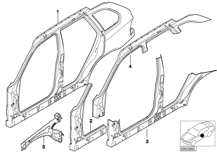 Diagram Body-side frame for your BMW