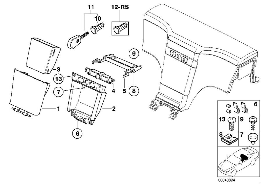 Diagram Hinged compartment for your 2018 BMW X2   