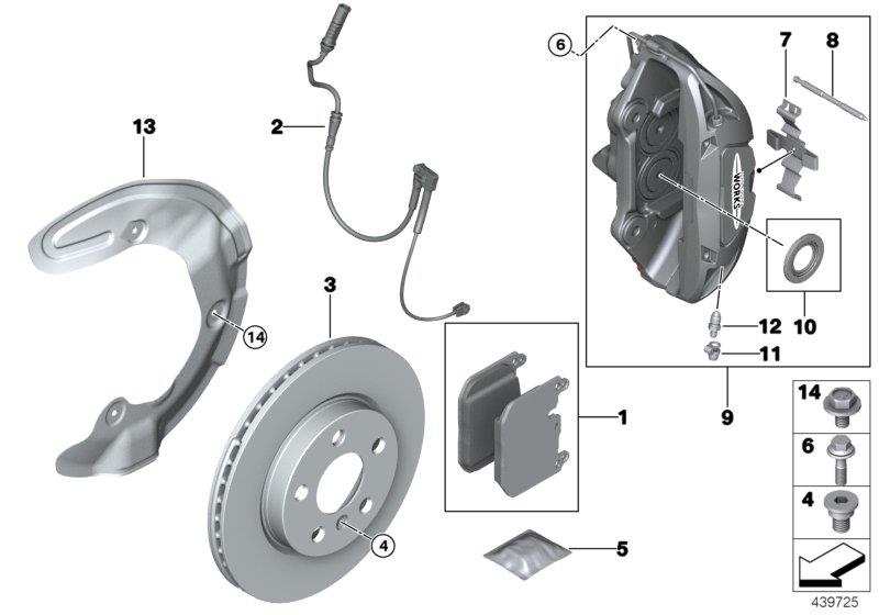 Diagram FRONT WHEEL BRAKE for your MINI