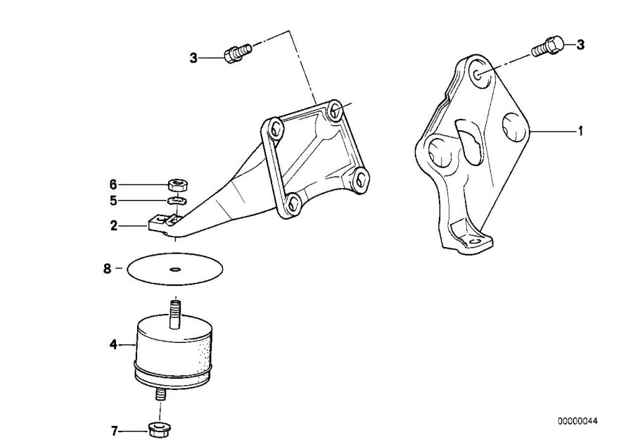 Le diagramme Suspension moteur - silentbloc moteur pour votre BMW