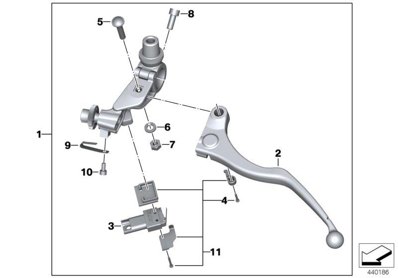 Diagram Clutch control assembly fitting for your 2018 BMW R1200R   